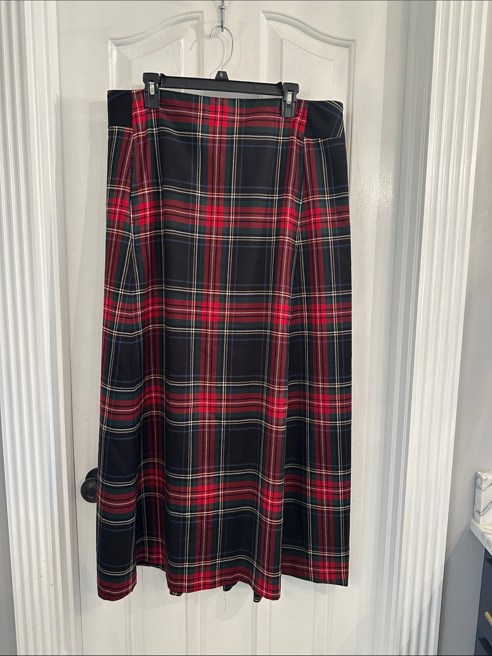 Pendleton Black and Red Plaid A-Line Maxi Skirt